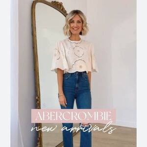 Abercrombie & Fitch Beige Embroidered Blouse